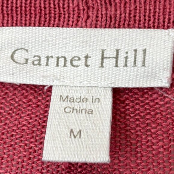 Garnet Hill women's cocoon cardigan sweater red pink linen medium buttons - Picture 4 of 9
